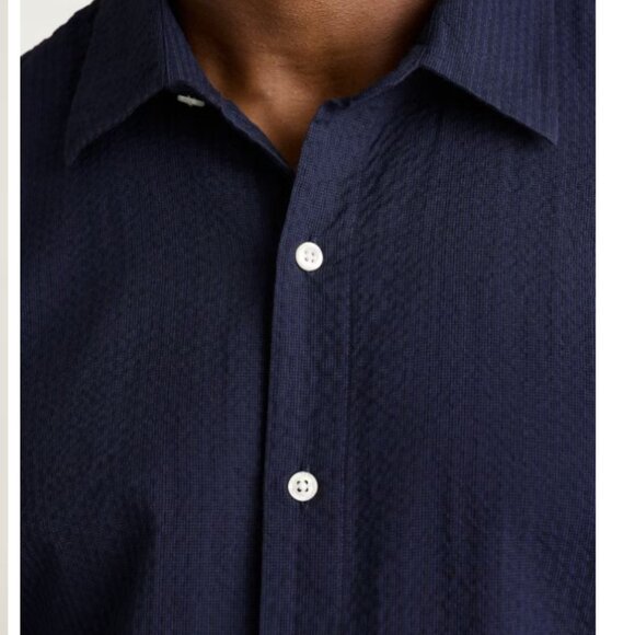 Bonobos Riviera short-sleeve in Blue Black Seersucker Check - Picture 2 of 10